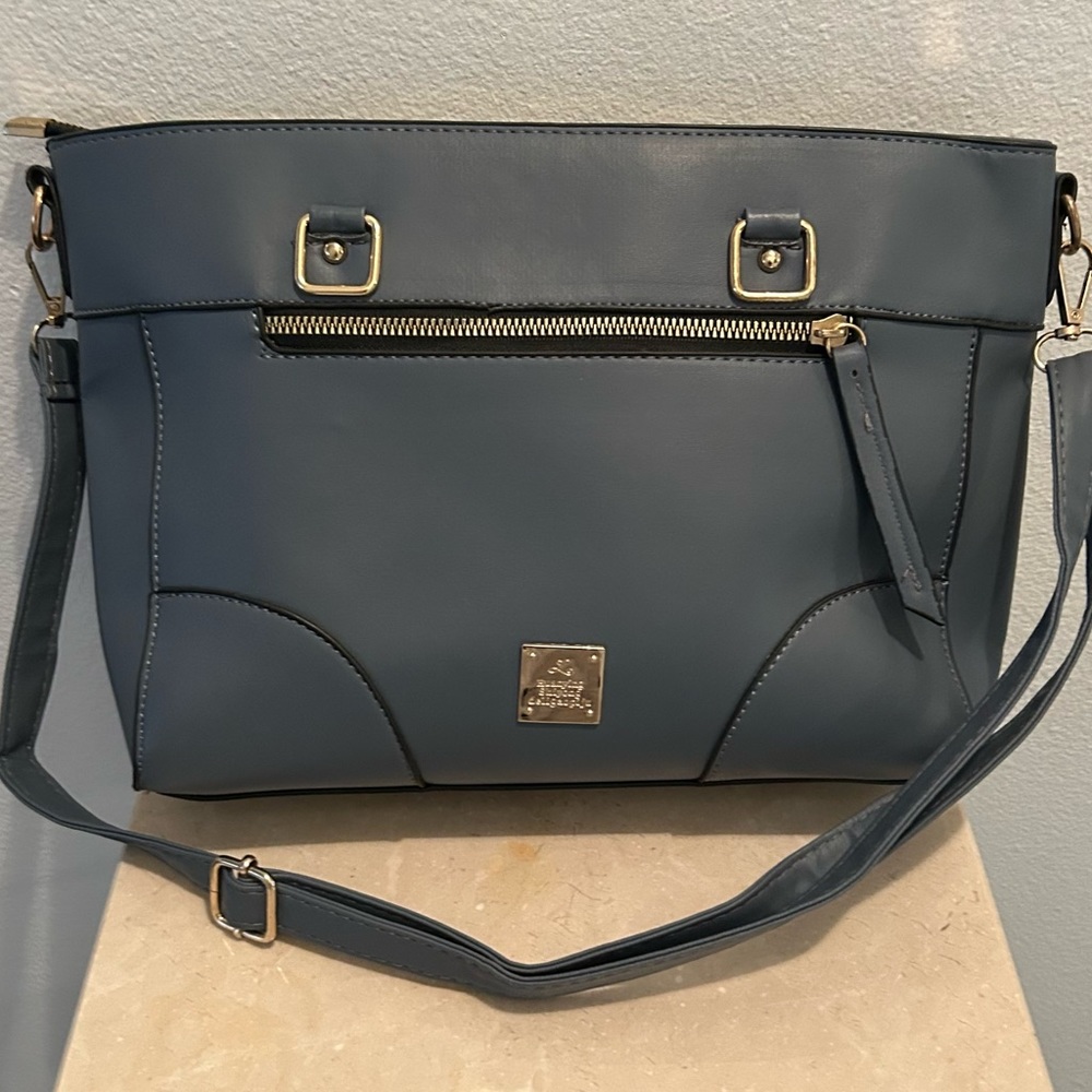 LO slate blue shoulder bag.